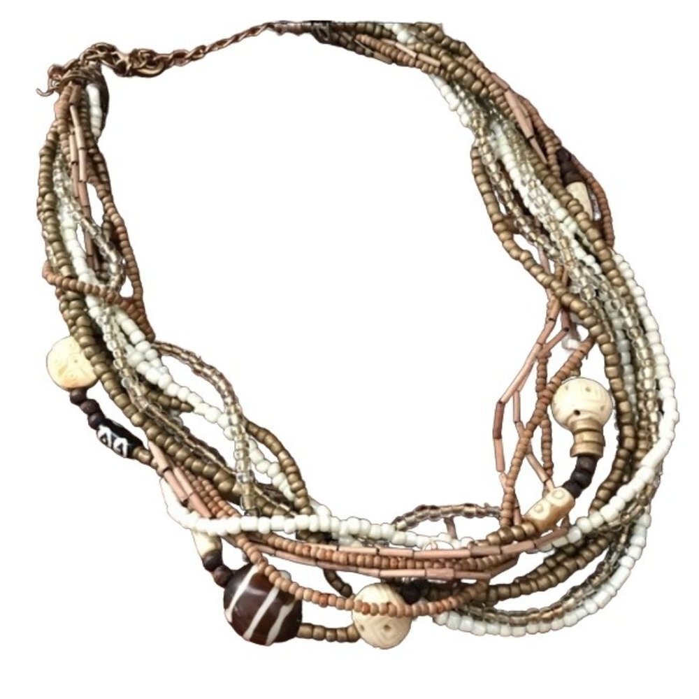 Chico's Rustic 11-Strand Seed Bead Necklace -- 19"